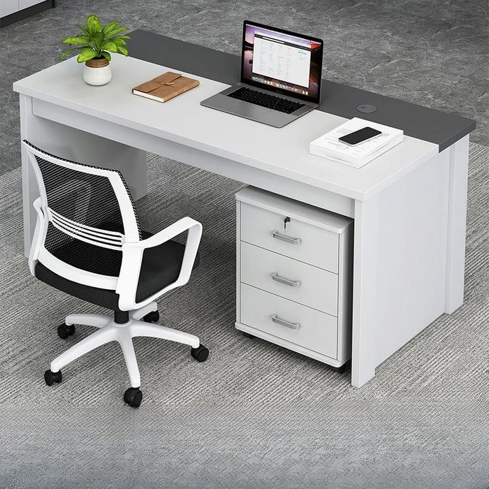White Wide Computer Table Office Storage Wood Executive Reading Office Desk Laptop Writing Escritorios De Oficina Furniture