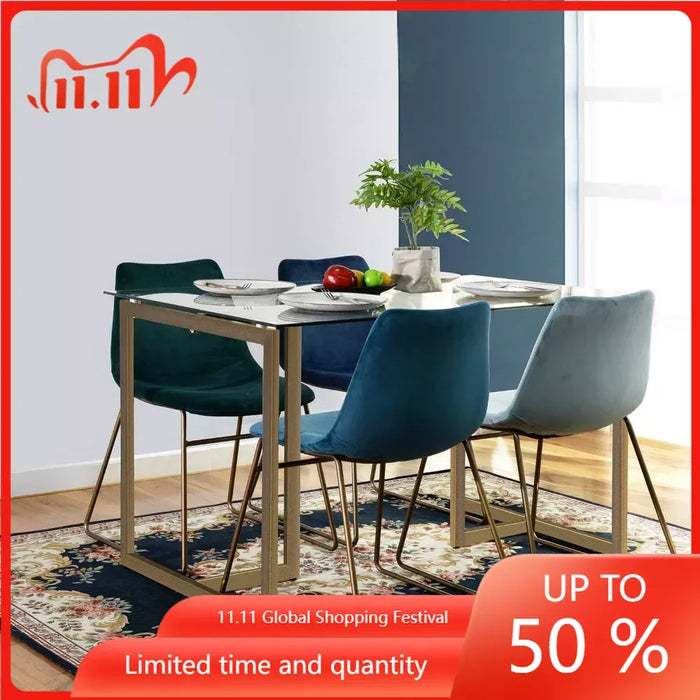 Glass Dining Table Lounge Chairs Table for Kitchen Furniture Tables Toilet Furniture Makeup Dinning Tables Sets Furnitures Set 4