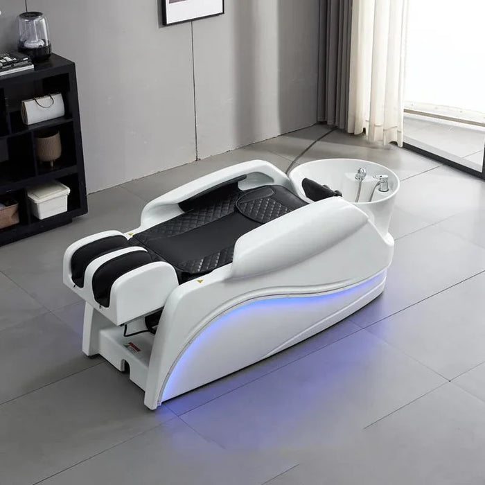 Massage Stylist Shampo Chair Luxury Shower Head Lighting Spa Lounge Bed Portable Therapy Shampouineuse Salon Furniture MQ50XF