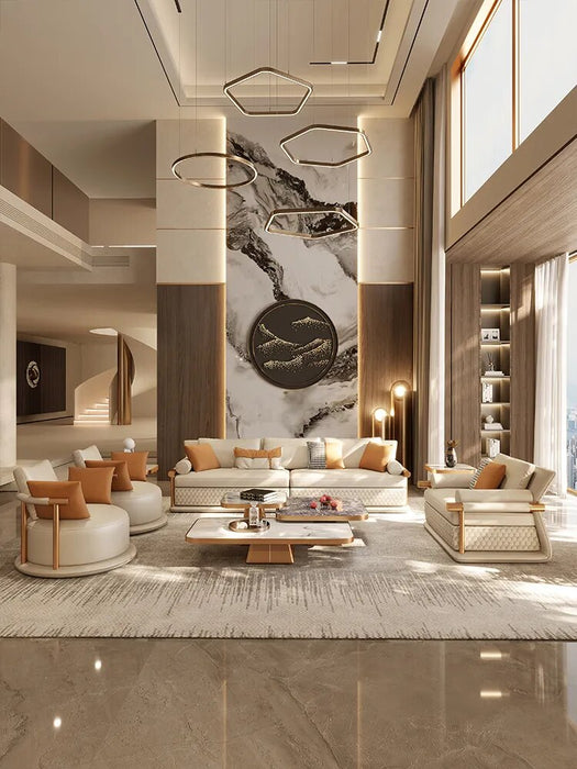Modern style leather living room sofas light luxury sofas 1+2+3 seater sectionals couch custom sofa set furniture for home