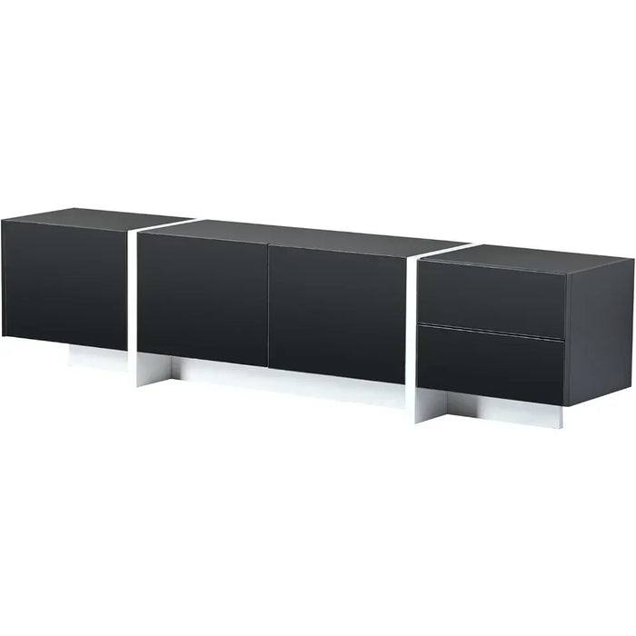 Modern White and Black Modern Rectangular Design Tv Cabinet Suitable for TVs Below 80 Inches Tv Stand Living Room Furniture Home