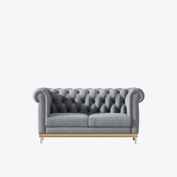 Nordic Office Upholstered Chesterfield Sofa ArmChair High Quality Grey Fabric Sofa Set Muebles Hogar Bedroom Furniture WXHYH