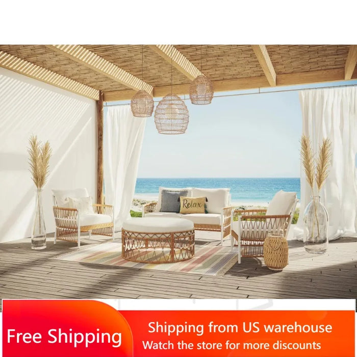 Better Homes & Gardens Lilah 2-Pack Outdoor Wicker Lounge Chair, White