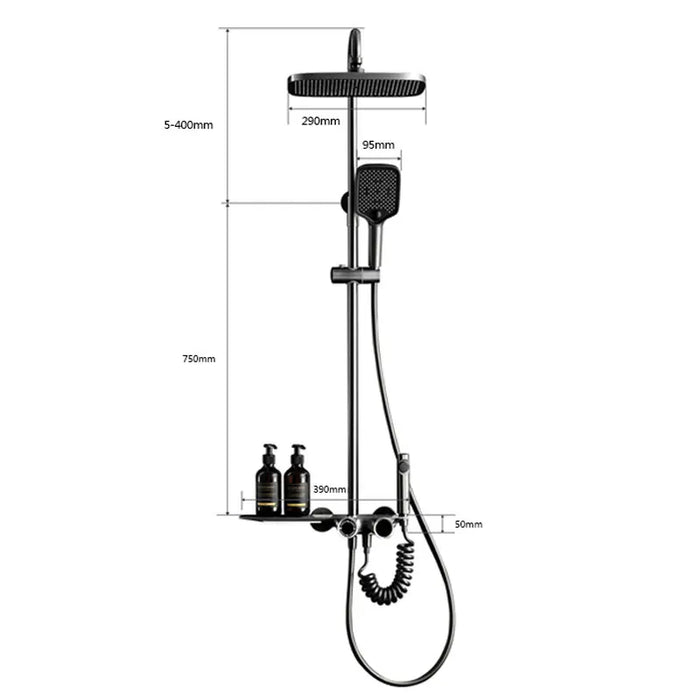 Luxury Bathroom Waterfall Faucet High Pressure Rain Shower Head System Full Bath Douche Shower Set for Bathroom Accessories Sets