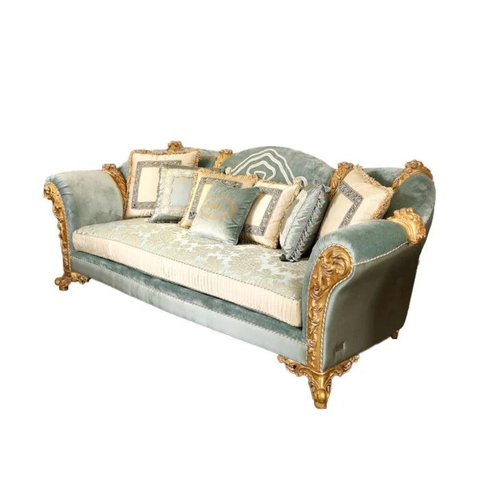 European solid wood carved  coffee table group legal luxury cloth sofa villa living room furniture customization