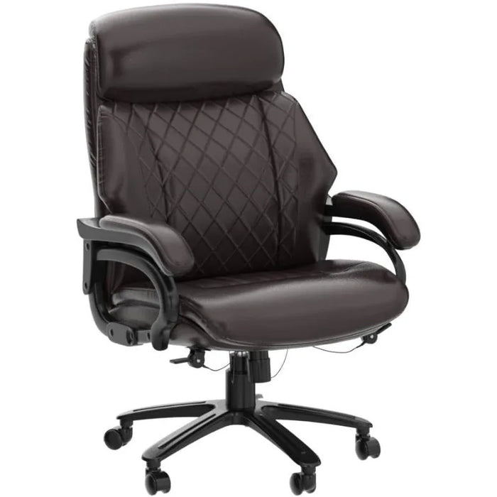 Big and Tall Office Chair 400lbs-Heavy Duty Executive Desk Chair  Extra Wide Seat, High Back Ergonomic Leather Computer Chair