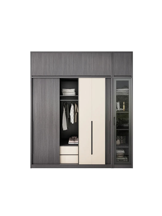 Modern simple wardrobe for storing household bedrooms economical integral sliding door storage cabinet sliding door wardrobe