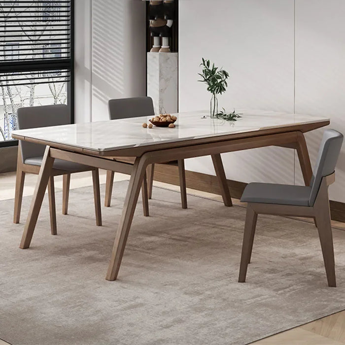 Modern Rectangle Dining Table Japanese White Waterproof Wooden Dining Table Luxury Marble Mesa De Comedor Kitchen Furniture