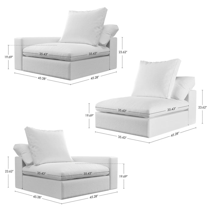 Blue Cloud Couch Living Room Sofa Lounge Chairs Full Luxury Living Room Sofas Floor Garden Cotton and Linen Sofa Set Furniture