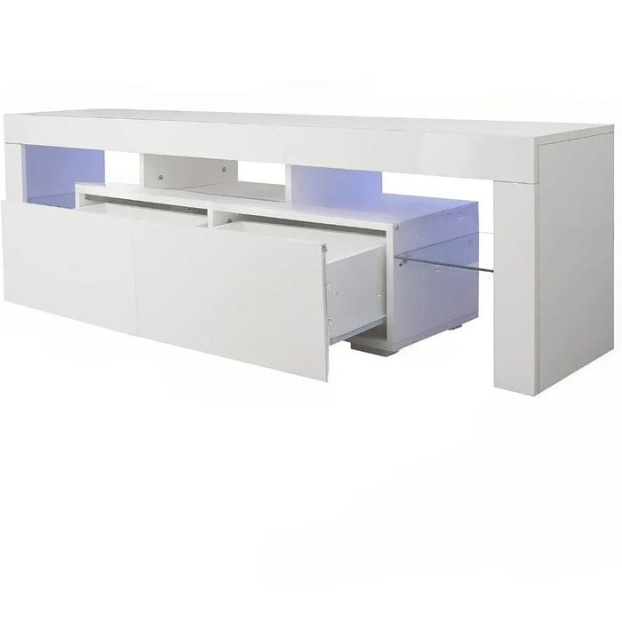 TV Cabinet with LED for 70" TV with 2 Drawers Modern Living Room Furniture Free Shipping