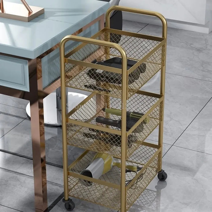 Beauty Cart Trolley Storage Rack Wheel Barber Shop Nail Salon Special Tool Cart Snack Storage Rack Bar Cart for Kitchen Rolling