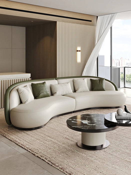 Italian Light Luxury Small and Medium Sized Apartment Simplicity Modern Living Room Curved Sofa