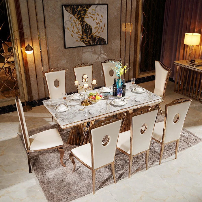 Light luxury home rectangular table simple modern creative marble table