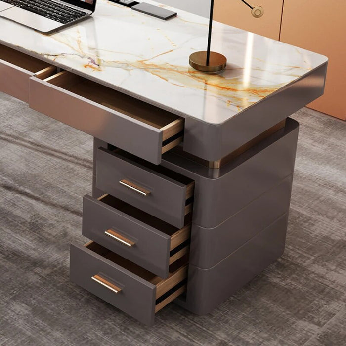 Luxury Modern Office Desk Slate Table Wood Home Write Study Computer Office Desk Italian Work Rangement Bureau Furniture QF50OD