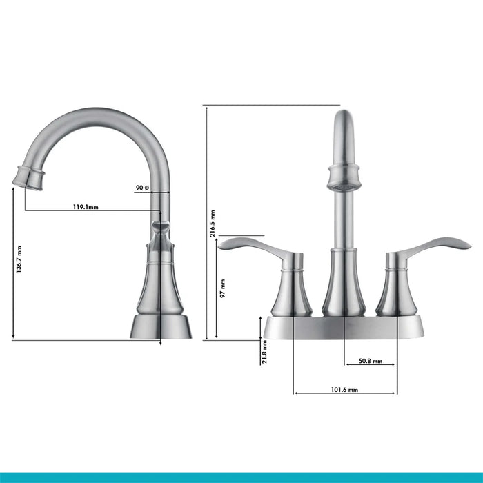 2 Handles Bathroom Sink Faucet 3 Hole Stainless Steel Bathroom Basin Faucet Hot Cold Mixer Shower Head Bathroom Accessories