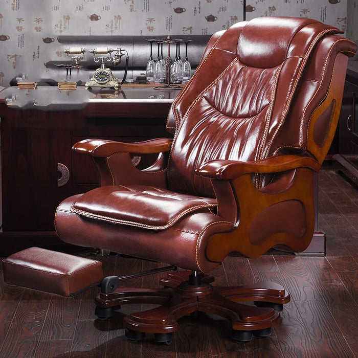 Swivel Home Office Chair Ergonomic Computer Design Leather Office Chair Boss Desk Sillas De Oficina Office Furniture LQQ25XP