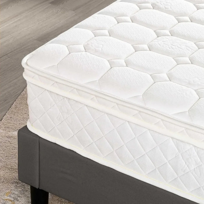 10 Inch Euro-Top Pocket Spring-Mattress - Motion Isolation Individually Encased Pocket Springs Comfort Foam-Top King Matress
