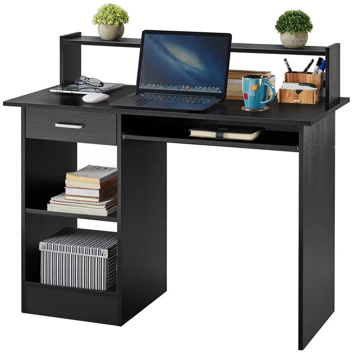 NoEnName_Null Wooden Home Office Computer Desk with Drawers and Keyboard Tray,  Gaming Desk, Laptop Table, Tables