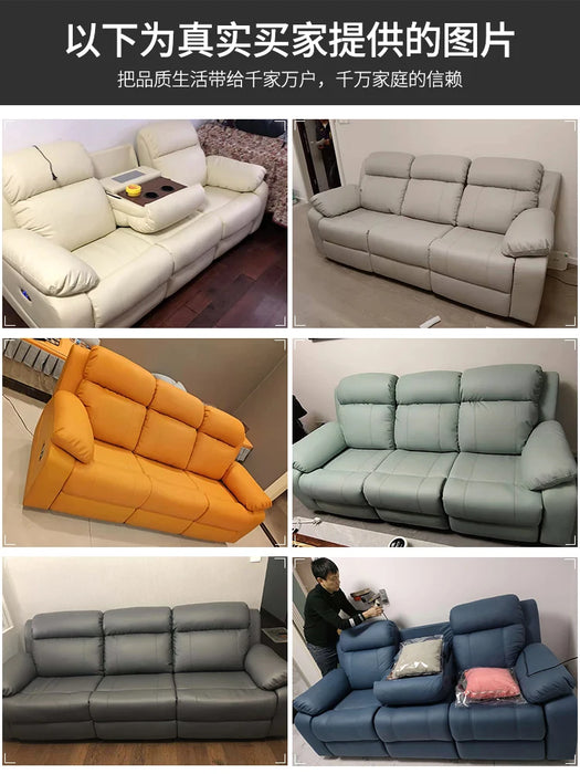 Space electric cabin living room intelligent small household simple modern multi-function cinema seat leather sofa