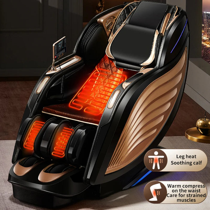 Jinkairui New Product Launches Hot Sale Luxury Zero-gravity 4D Electric Heating Vibration Full-body Massage Chair Leg Extension
