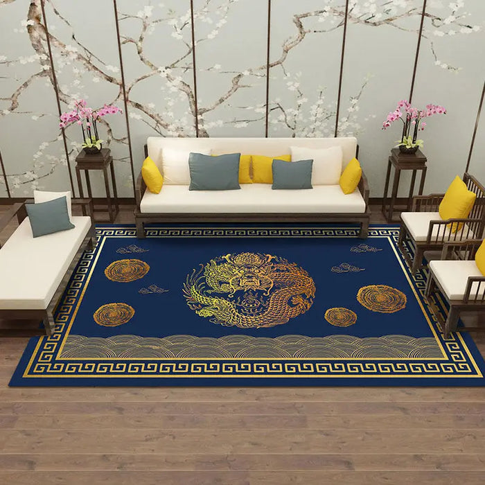 Beijing Style Carpets for Living Room Coffee Table Chinese Style Large Area Rugs for Bedroom Bedside  Study Non-slip Floor Mat