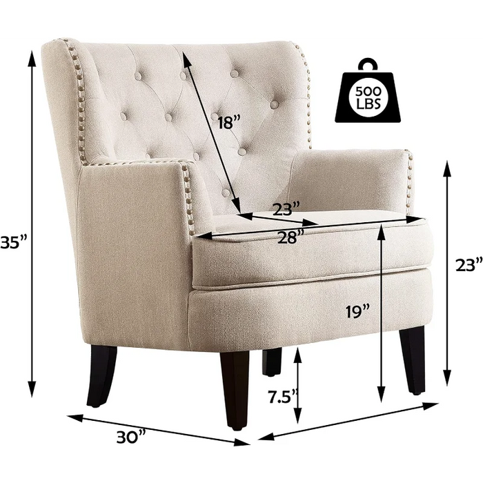 Furniture Reading Arm Living Room Comfy Small Accent Chairs for Bedroom, Standard