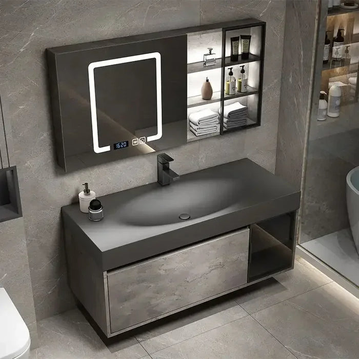 Bathroom Sink Cabinet Modern Minimalist Bathroom Cabinet Vanity Toilet Locker Washbasin Cabinets Under Sink Cabinet with Mirror