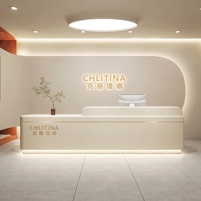 Office Table Reception Desks Mobile White Lectern Information Modern Simple Reception Desks Hotel Mostrador De Tienda Furniture