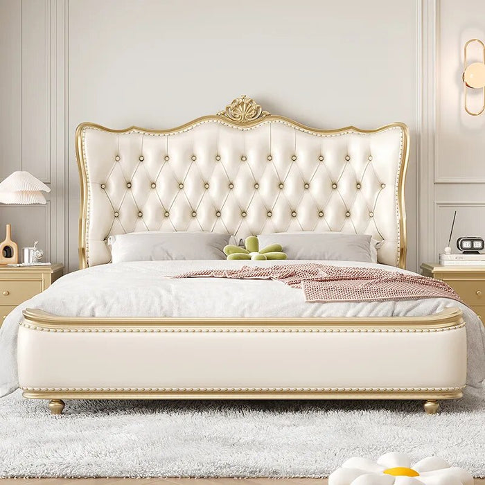 Wood Unique Modern Bed Under Storage Queen Upholstered King Bed White Luxury Princess Camas De Matrimonio Dormitorio Furniture