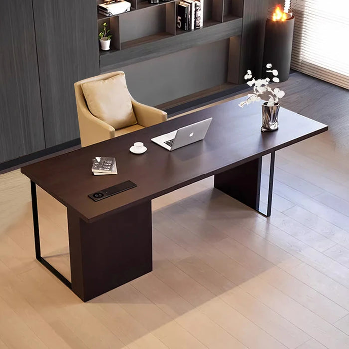 Italian Minimalist Wood Solid Office Desk Luxury Fashion Professional Executive Desk Tables Floor Mesas De Computador Furniture