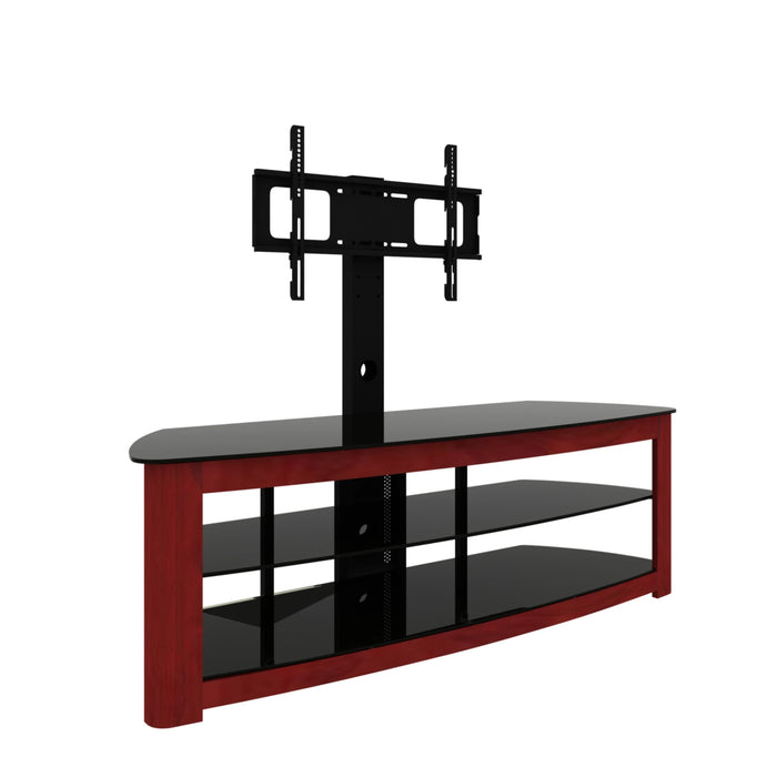Walnut TV Stand with 2 Tier Storage Space Fits TV\\\'s Up To 65 in  Living Room or Bedroom