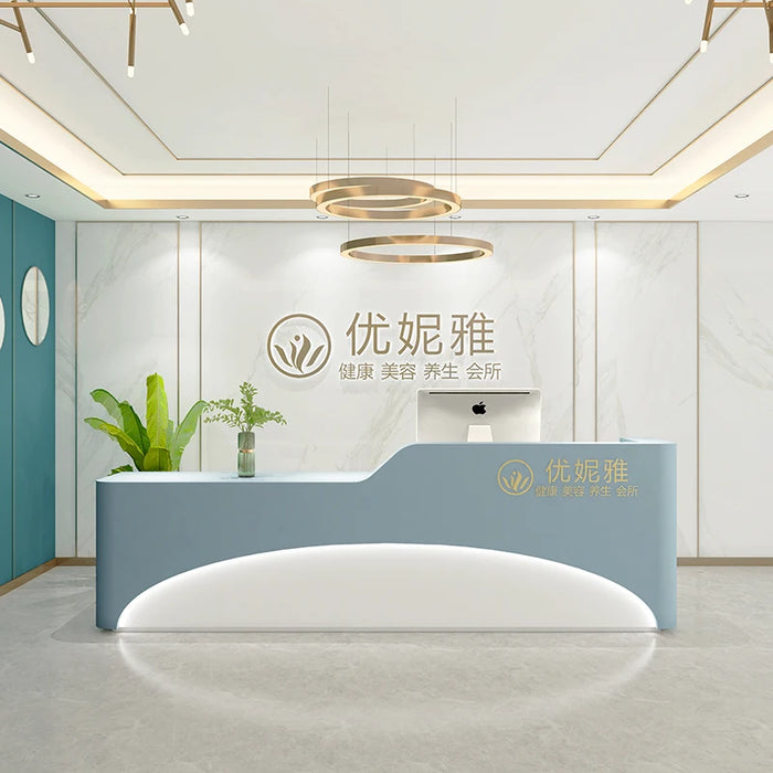 Beauty Salon Reception Desks European Computer Checkout Shop Futuristic Reception Desks Modern Bureau Meuble Salon Furniture