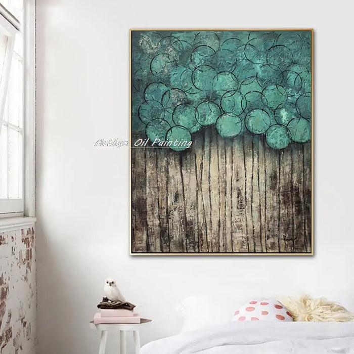 Arthyx,Hand Painted Abstract Circle Oil Painting On Canvas,Large Size,Modern Wall Art,Picture For Living BedRoom,Home Decoration