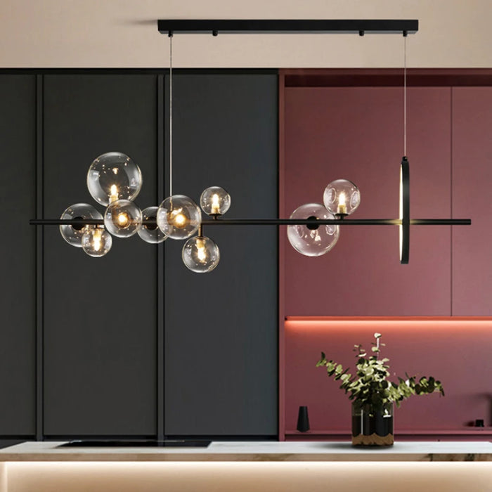 Nordic Modern LED Novelty Glass Bubble Chandelier Dining Room Lamp Office Lighting Kitchen Island Home Decoration Hanging Lights