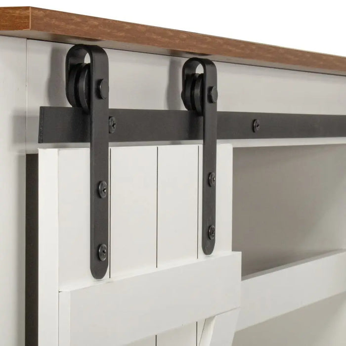 Sliding Barn Door TV Stand for TV up to 65'' Flat Screen Media Console Table Storage Cabinet Wood Entertainment Center Sturdy