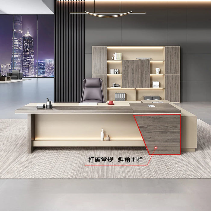 Wooden Office Modern Computer Drawers Writing Storage Executive Console L Shaped Desktops Mesa De Escritorio Desk Supplies