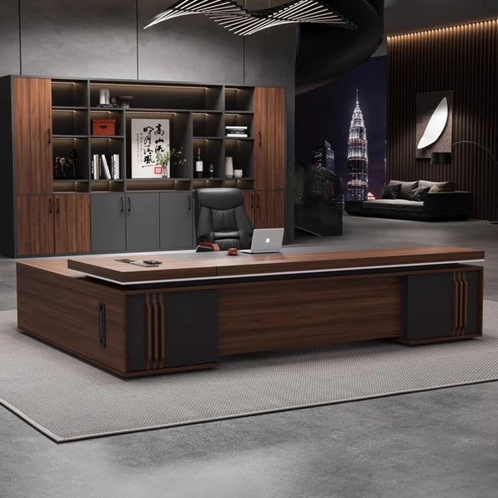 Customized Office Boss Desk Combination Bookshelf General Furniture Manager Office President Desk Simple Modern Office Desk