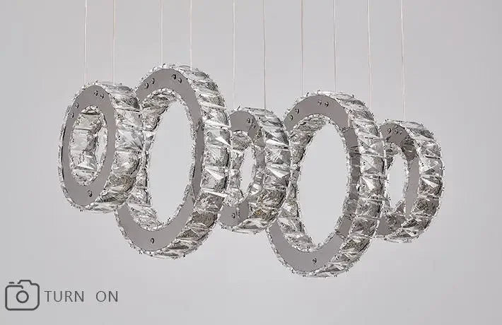 LED Modern Crystal Lighting Stainless Steel Chandelier Pendant Lamp JY9218