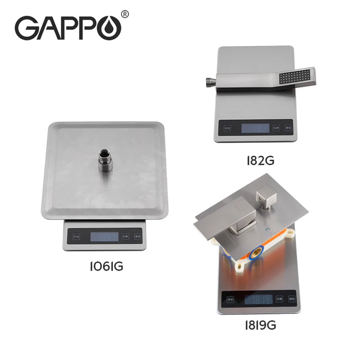 GAPPO Shower Set Wall Mounted Shower Faucet Mixer Rainfall Bathroom Shower Tap with Handshower Bath Spout