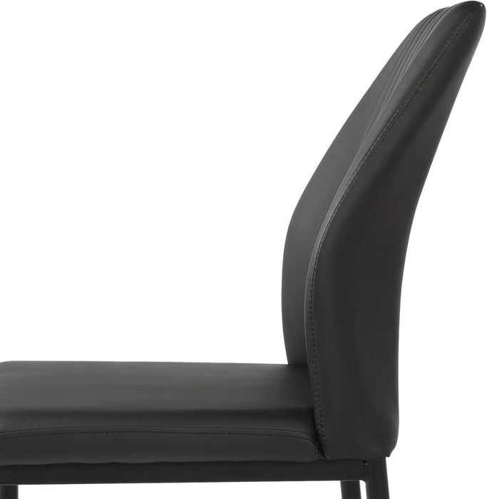Dining Chair PU Leather Living Room Chair Modern Kitchen Armless Side Chair with Metal Legs