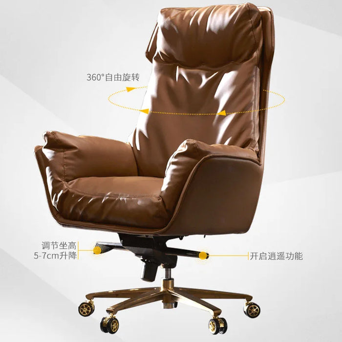 Leather Computer Office Chair Recliner Mobile Boss Office Chair Ergonomic Lounge Sillas De Oficina Office Furniture LQQ25XP