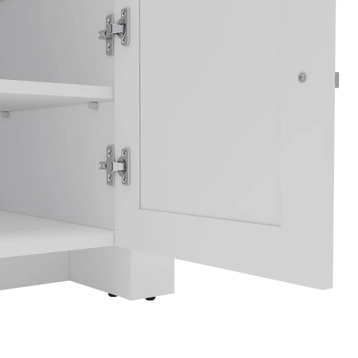 BOUSSAC Dawson TV Stand with 2 Doors for TVs up to 55", White