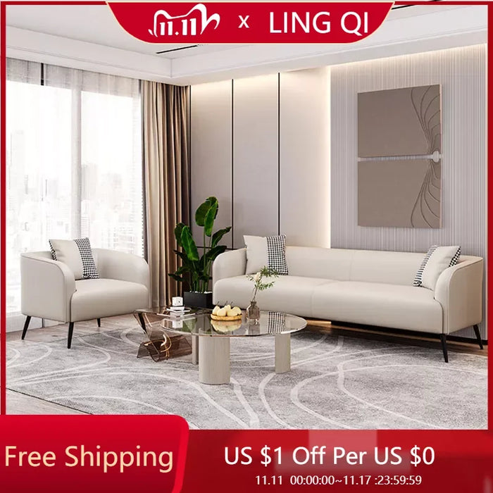 Living Room Leather Sofa Recliner Minimalist Luxury Loveseat Sofa Adults Unusual Reading Unique Canape Salon Bedroom Furniture