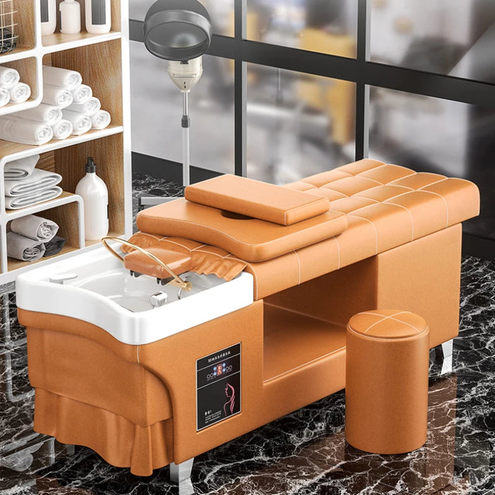 Fumigating Shampoo Chair Simple Beauty Sink Water Circulation Shaving Shampoo Chair Massage Bed Sillas Furniture ZT50SC