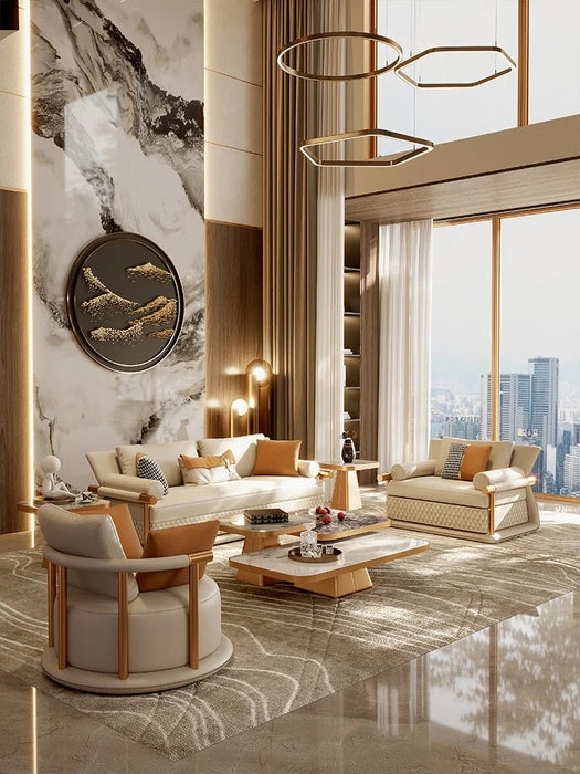 Modern style leather living room sofas light luxury sofas 1+2+3 seater sectionals couch custom sofa set furniture for home