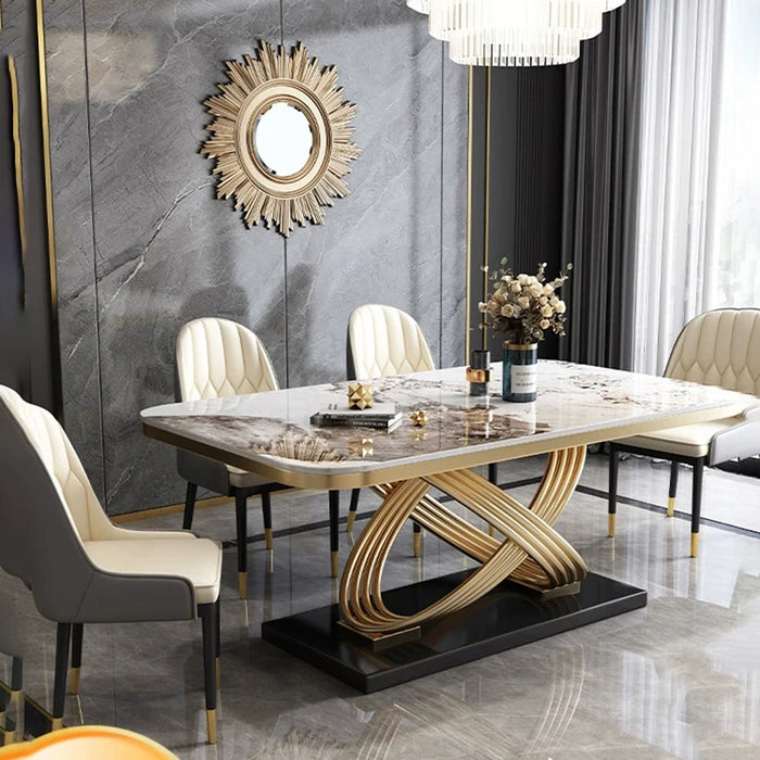 Center Set Dinner Table Chairs Stone Modern Dining Table Floor Mid Century Modern Mesas De Restaurante Livingroom Furniture Set