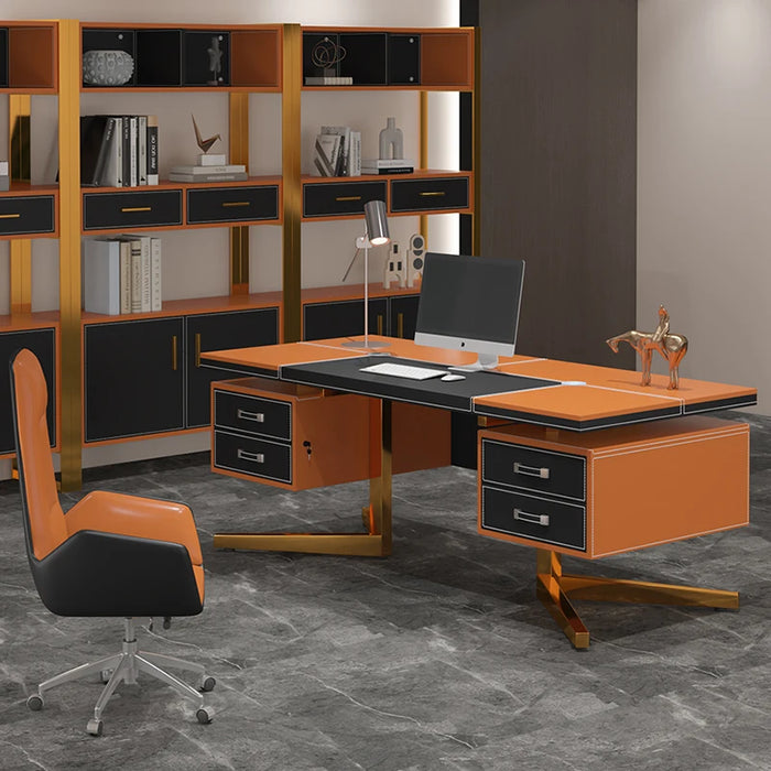 Luxury Computer Modern Desk Workstation Drawers Counter Executive Desk Storage Console Escritorios De Oficina Office Furniture