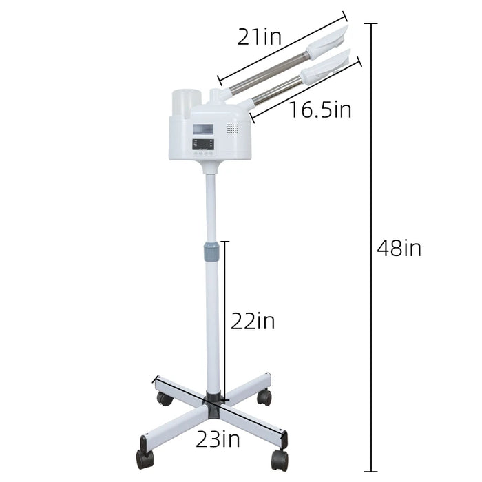 Professional 2 in 1 Facial Steamer Ozone Humidifier Face Sprays Moisturising Adjustable Height for Home Beauty Salon Spa