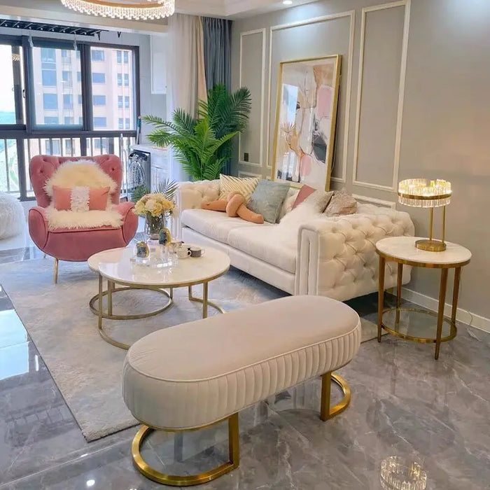 Modern fabric living room furniture minimalist light luxury technology fabric three person  American style sofa azn1