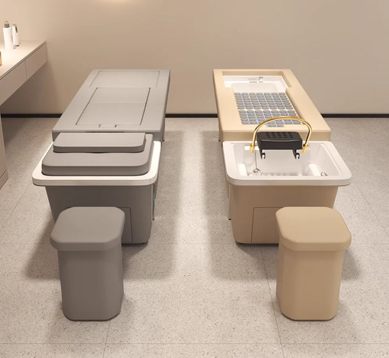 Moxibustion foot bath one steel frame Thai shampoo bed Intelligent constant temperature water cycle fumigation beauty salon spec
